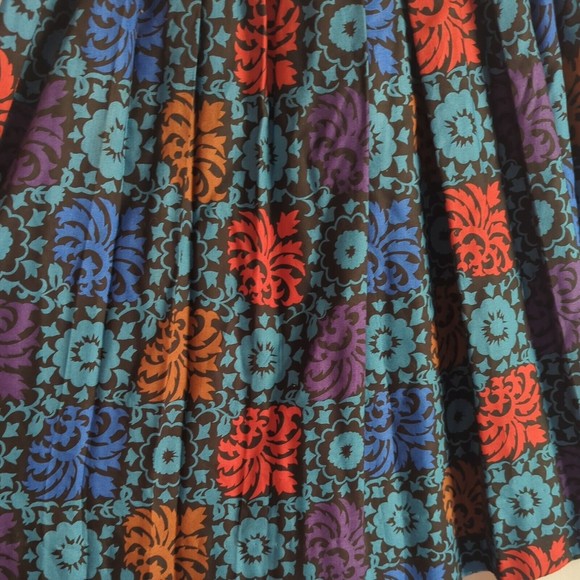 Vintage INTENTIONS Women's 8 Floral Midi Pleated Skirt Waist 28" Winter Colors - Picture 3 of 8